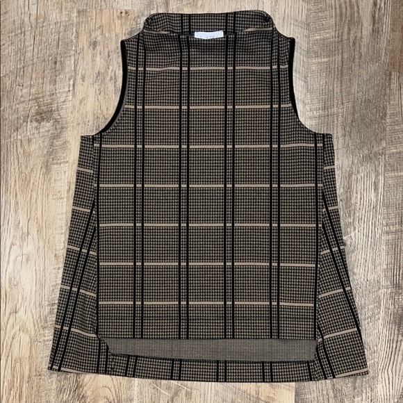 Joseph Ribkoff Tops - Joseph‎ Ribkoff Plaid Mock Neck Sleeveless Tunic Top Women's Size 10